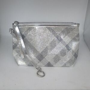 Burberry Glittering Silver Check Cosmetic Case